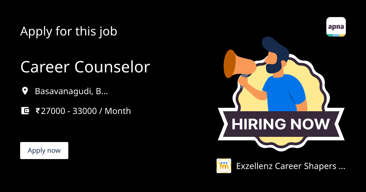 Job Id: 395169179 – Career Counselor Job in Exzellenz Career Shapers  Private Limited at Sajjan Rao Circle, Bengaluru