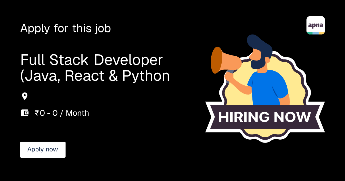 Python For Java Developer Full Stack Developer (Java, React & Python) - Cloud and Agile Delivery ...