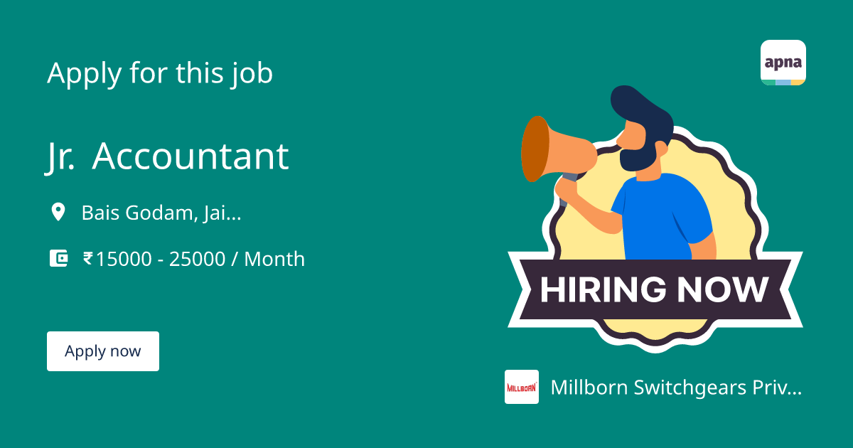 Jr. Accountant Job at Millborn Switchgears Private Limited in Bais ...