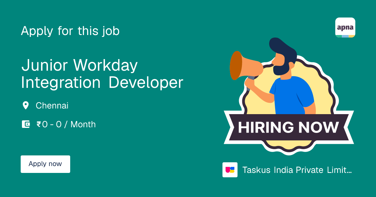 Junior Workday Integration Developer Job at Taskus India Private ...