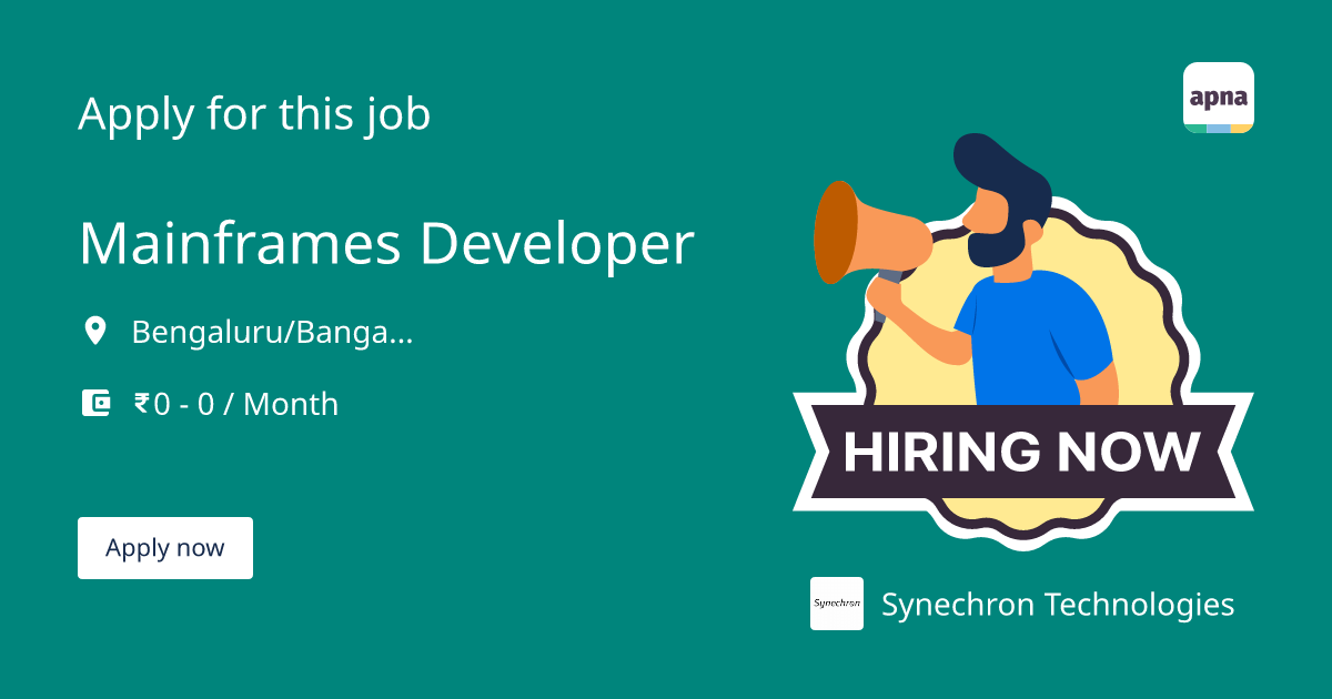 Mainframes Developer in Synechron Technologies