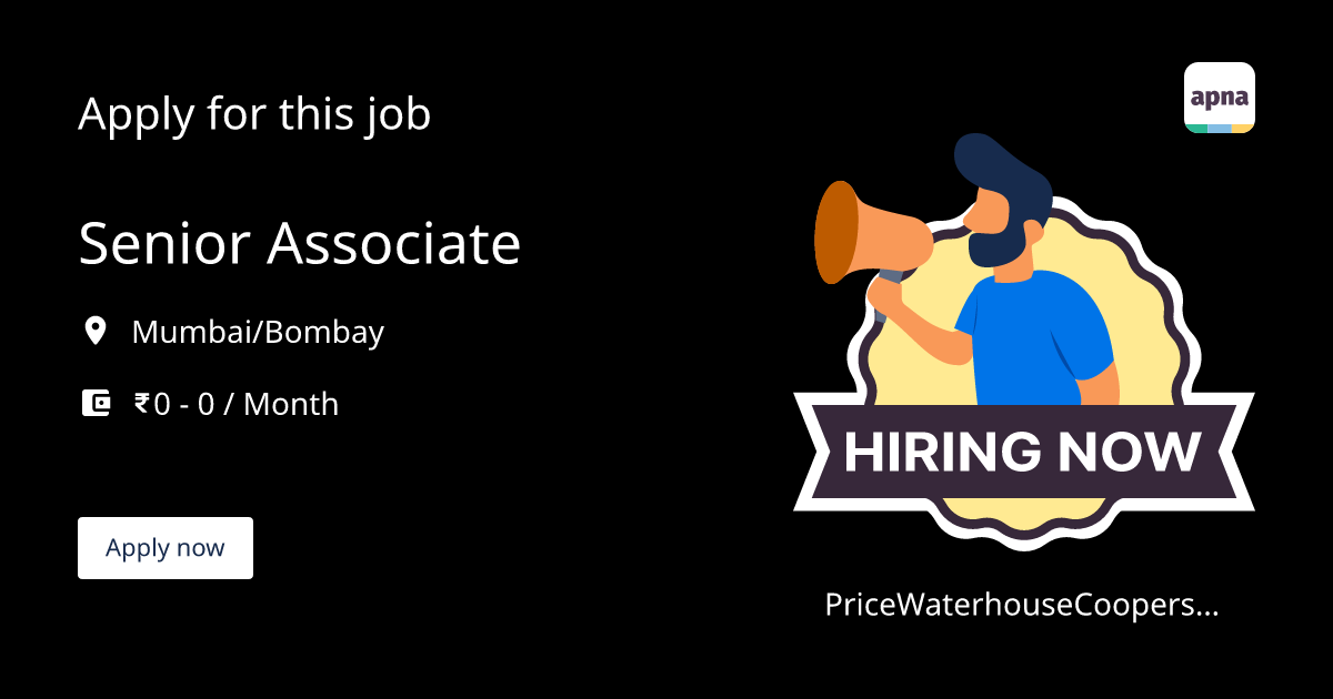 Senior Associate Job at PriceWaterhouseCoopers Pvt Ltd ( PWC ) in ...