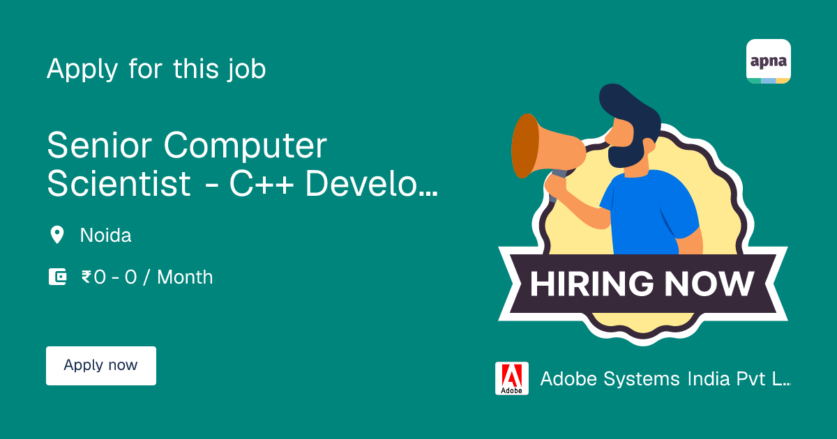 Senior Computer Scientist - C++ Developer Job at Adobe Systems India ...